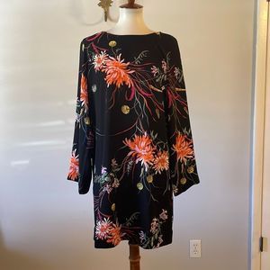 [H&M] Black Floral Long Sleeve Dress - Size Small
